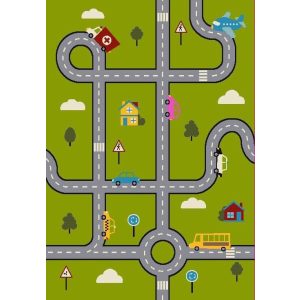 Superkids H694A Közlekedés gyerekszőnyeg 120x170 cm KÉSZLET EREJÉIG