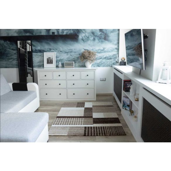 Madrid B001A_FMA76 barna-bézs modern mintás szőnyeg 160x230 cm
