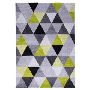 Barcelona B430A_FMF65 zöld-szürke geometriai mintás szőnyeg 200x290 cm