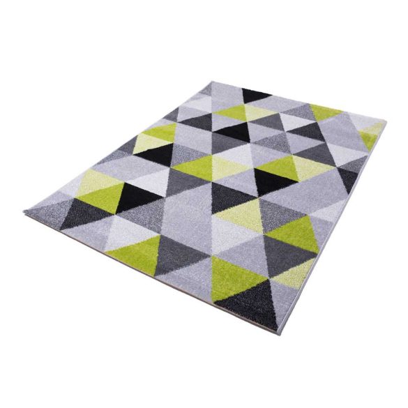 zöld háromszög rombusz geometriai mintás szőnyeg