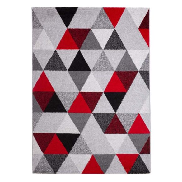 Barcelona B430A_FMF64 piros-szürke geometriai mintás szőnyeg 200x290 cm