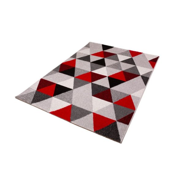 Barcelona B430A_FMF64 piros-szürke geometriai mintás szőnyeg  80x150 cm