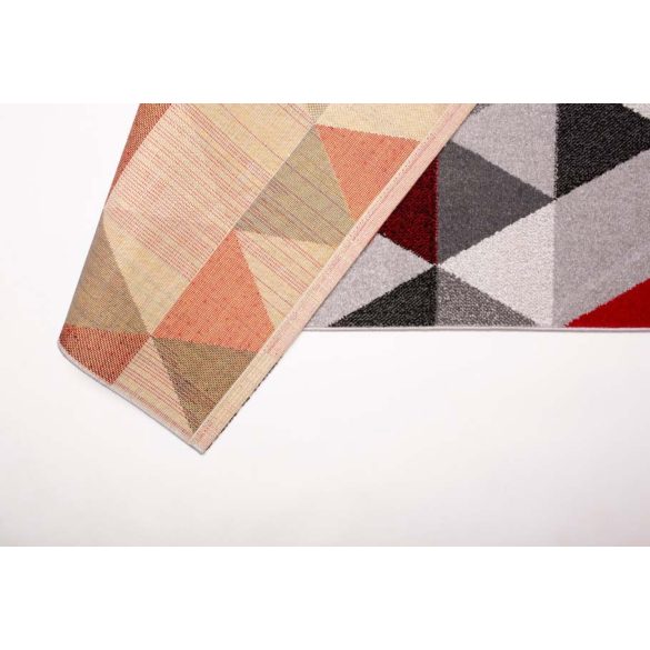 Barcelona B430A_FMF64 piros-szürke geometriai mintás szőnyeg  80x150 cm