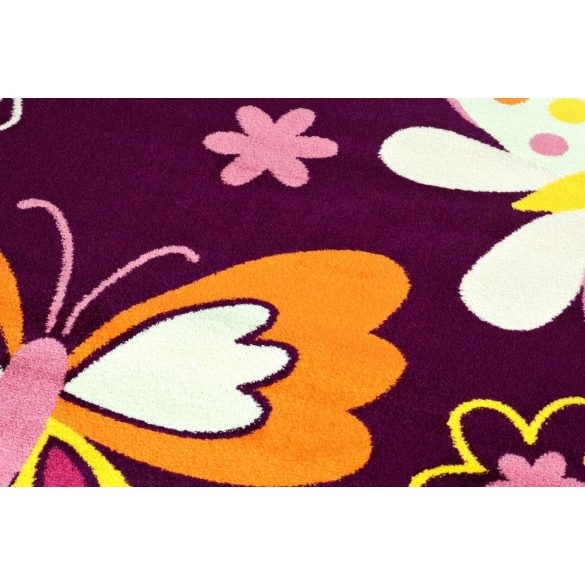 SH Bambino 2102 lila színű pillangómintás gyerekszőnyeg 120x170 cm