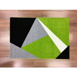 Barcelona 198 zöld-fekete geometriai mintás szőnyeg 200x280 cm