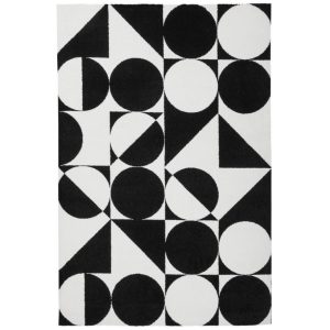 Black&White 392 fekete-fehér szőnyeg 160x230 cm