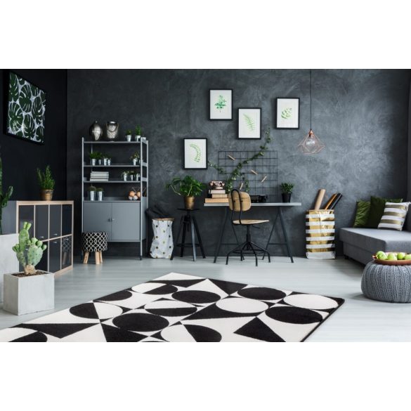 Black&White 392 fekete-fehér szőnyeg 120x170 cm