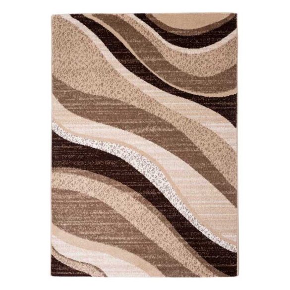 Madrid C191B_FMA67 karamell modern hullám mintás szőnyeg  80x150 cm