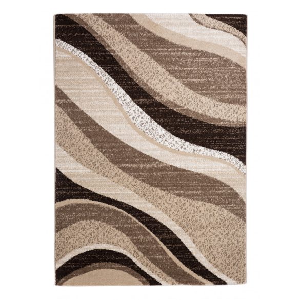Madrid C191B_FMA67 karamell modern hullám mintás szőnyeg 200x290 cm