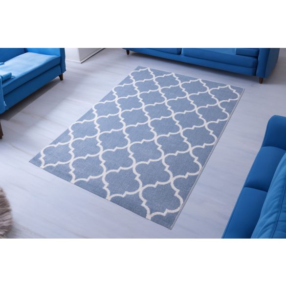 Passion C490A_SFI41 marokkói mintás szőnyeg pasztel kék-krém színben  80x150 cm
