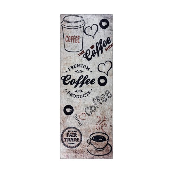 Caimas 3020 konyhai szőnyeg 65x180 cm - coffee mintás