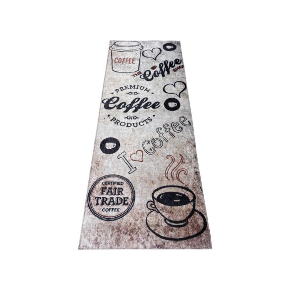 Caimas 3020 konyhai szőnyeg 65x180 cm - coffee mintás