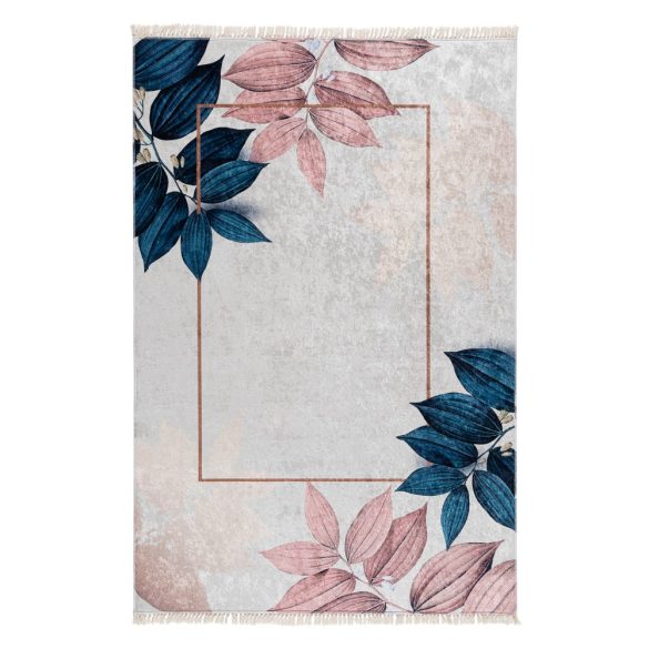 Caimas 5700 kék-rózsaszín modern levél mintás szőnyeg  80x150 cm