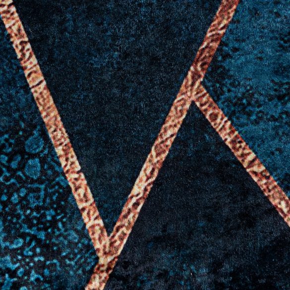 Caimas 5800 kék-arany modern geometriai mintás szőnyeg 160x 230 cm