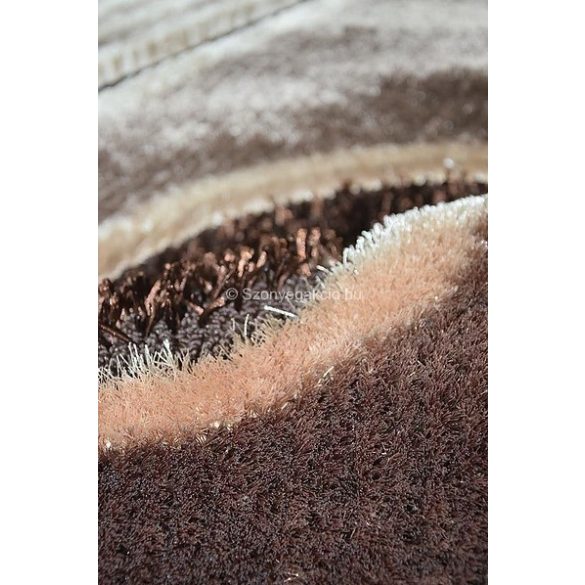 Carnaval 5550 barna csigavonalas szőnyeg 140x190 cm