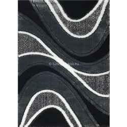   Carnaval 5569 szürke-fekete hullámos szőnyeg 120x180 cm - UTOLSÓ DARAB!