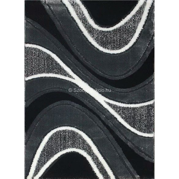 Carnaval 5569 szürke-fekete hullámos szőnyeg 120x180 cm - UTOLSÓ DARAB!