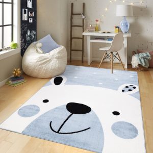 Pasztel gyerekszőnyeg D066A_SFI41 kék, maci mintás 120x170 cm