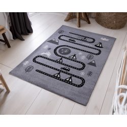   Pasztel gyerekszőnyeg D703A_SFI28 szürke, útvonal mintás 120x170 cm