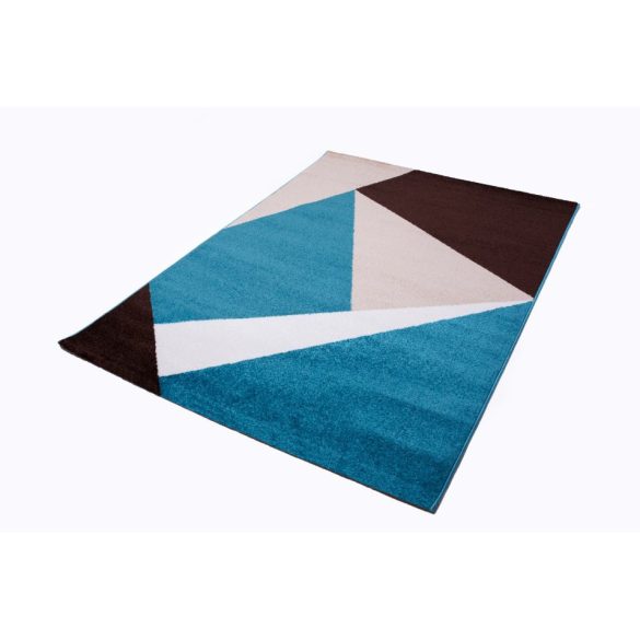 Barcelona E198_FMA12 kék-bézs geometriai mintás szőnyeg  80x150 cm