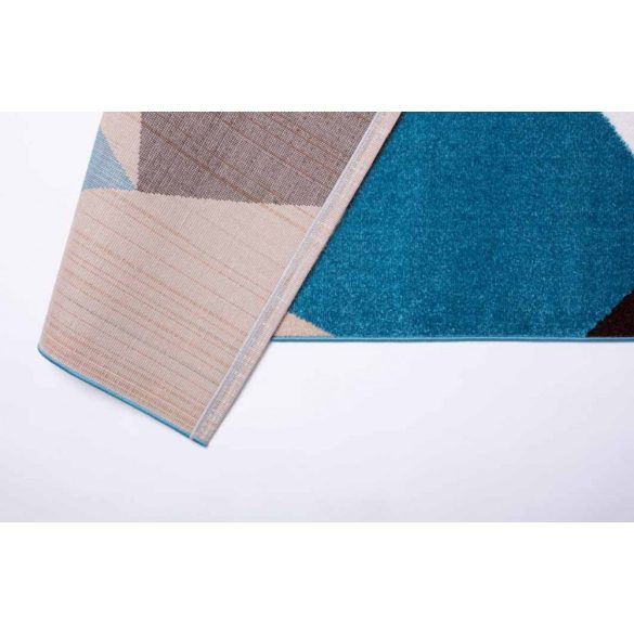 Barcelona E198_FMA12 kék-bézs geometriai mintás szőnyeg  60x110 cm