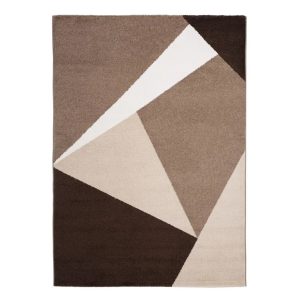 Barcelona E198_FMA72 barna-bézs geometriai mintás szőnyeg  60x110 cm