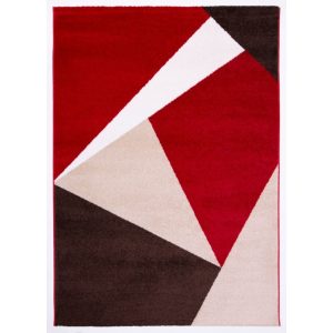 Barcelona E198_FMA42 piros-bézs geometriai mintás szőnyeg  80x150 cm