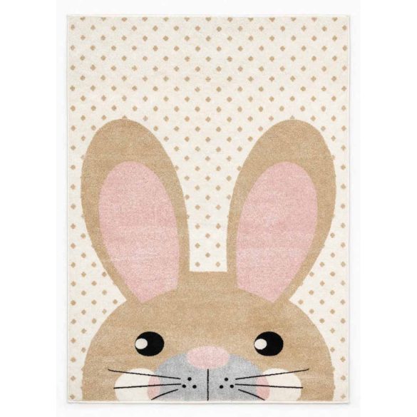 Pasztel gyerekszőnyeg E513A_SFU16 krém alapon bézs, nyuszi mintás 160x230 cm