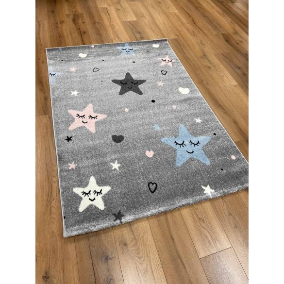 Pasztel gyerekszőnyeg E641A_SFI24 csillag mintás pasztelszürke 120x170 cm