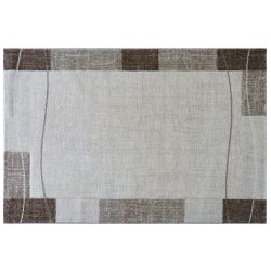   Efes 7435 bézs vonalas keretes szőnyeg  80x150 cm - UTOLSÓ DARAB!