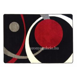 Fekete-piros két körös pöttyös szőnyeg  60x110 cm