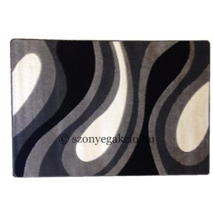 Fekete-szürke csepp/vízfolyás szőnyeg  60x220 cm