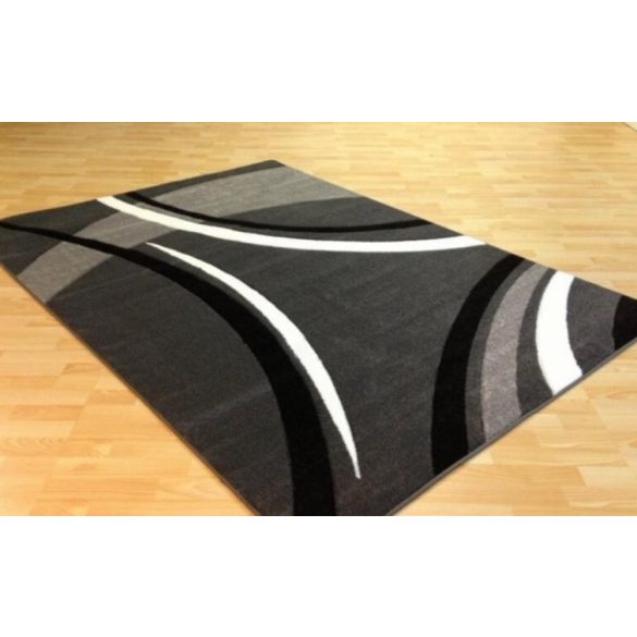 Fekete-szürke vonalas szőnyeg  80x150 cm
