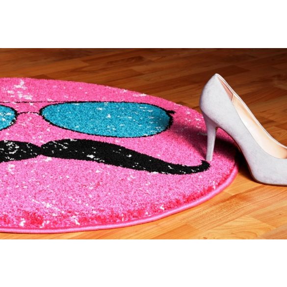 Hipster kerek pink szőnyeg  80x80 cm - A KÉSZLET EREJÉIG!
