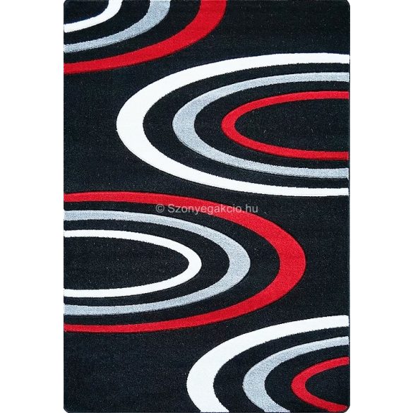 Jakamoz 1061 fekete-piros félkörös szőnyeg 160x220 cm - KIFUTÓ TERMÉK!