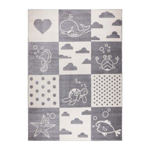 Pasztel gyerekszőnyeg L243A_SFI21 szürke-krém mozaik mintás 120x170 cm