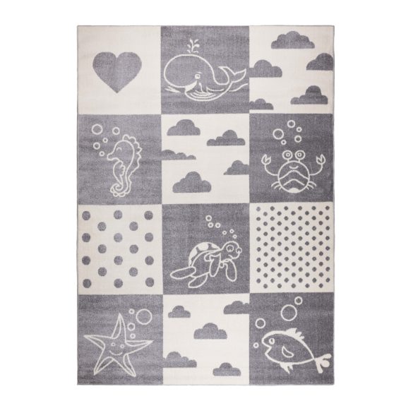 Pasztel gyerekszőnyeg L243A_SFI21 szürke-krém mozaik mintás 120x170 cm