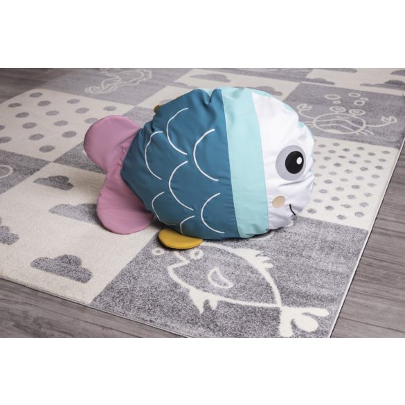 Pasztel gyerekszőnyeg L243A_SFI21 szürke-krém mozaik mintás 120x170 cm