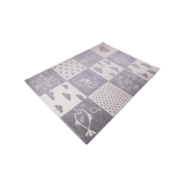 Pasztel gyerekszőnyeg L243A_SFI21 szürke-krém mozaik mintás 200x280 cm