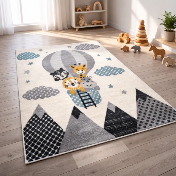 Broadway gyerekszőnyeg állatok a hőlégballonban, pasztel  80x150 cm
