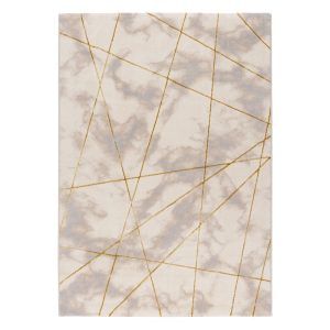 Lara 801 arany modern geometriai mintás szőnyeg  80x150 cm