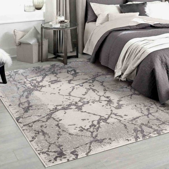 LEXA 1000 bézs szőnyeg szürke márvány mintával 120x170 cm