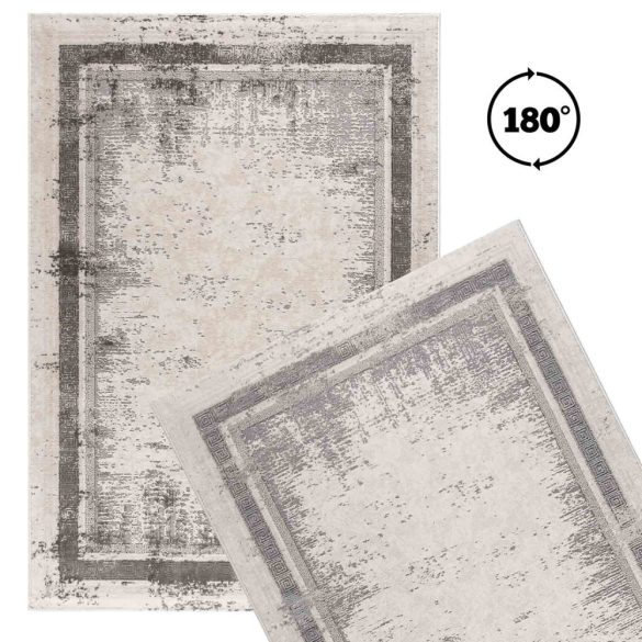 LEXA 2000 krém szőnyeg szürke koptatott mintával  80x300 cm