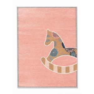 Pasztel gyerekszőnyeg M207A_SFU32 rózsaszín hintalovas 120x170 cm