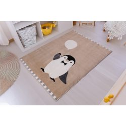   Pasztel gyerekszőnyeg M209A_SFU61 bézs alapon pingvines 120x170 cm