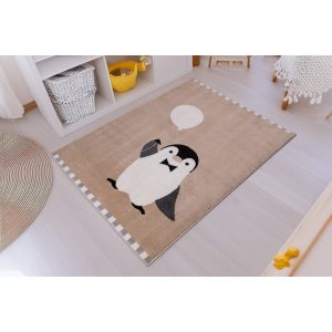 Pasztel gyerekszőnyeg M209A_SFU61 bézs alapon pingvines 120x170 cm