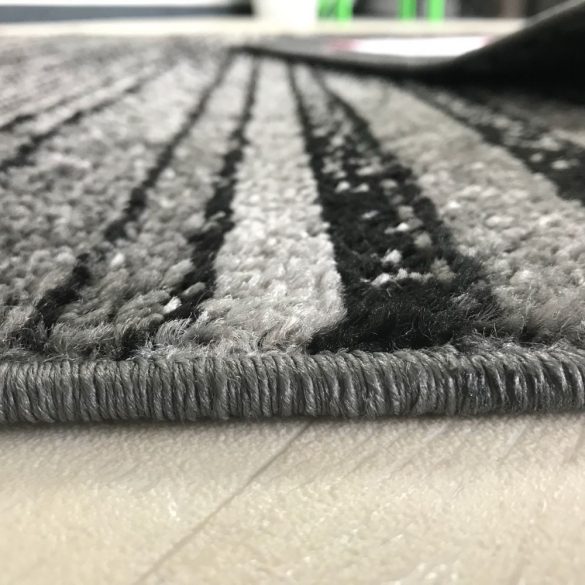 Medusa 1760 Csíkos mintázatú fekete-szürke szőnyeg  80x150 cm
