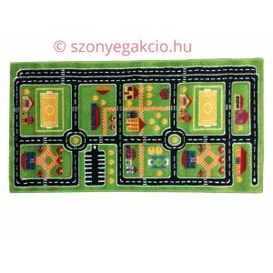 SH Autópálya mintás zöld színű szőnyeg  80x150 cm RK 1531 közlekedéses