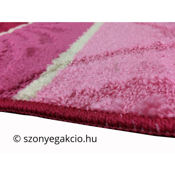Fürdőszobaszőnyeg rózsaszín csíkos-örvénymintás 2 db-os 50x80 cm