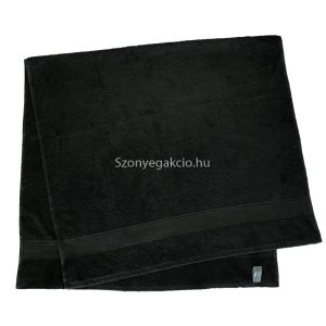 Törölköző 70x130 bordűrös fekete